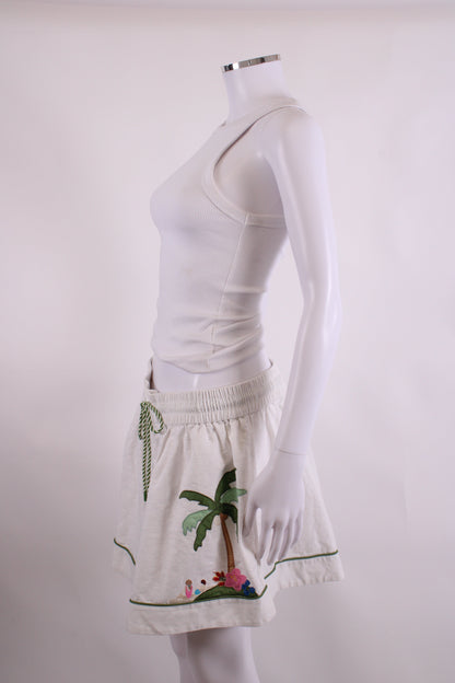 Zimmermann Palm Tree Shorts White 16 | O/S, White