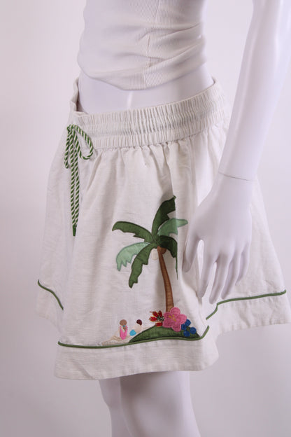 Zimmermann Palm Tree Shorts White 16 | O/S, White