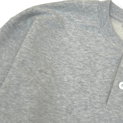 ACNE STUDIOS LOGO HENLEY SWEATSHIRT GREY L | Large, Grey