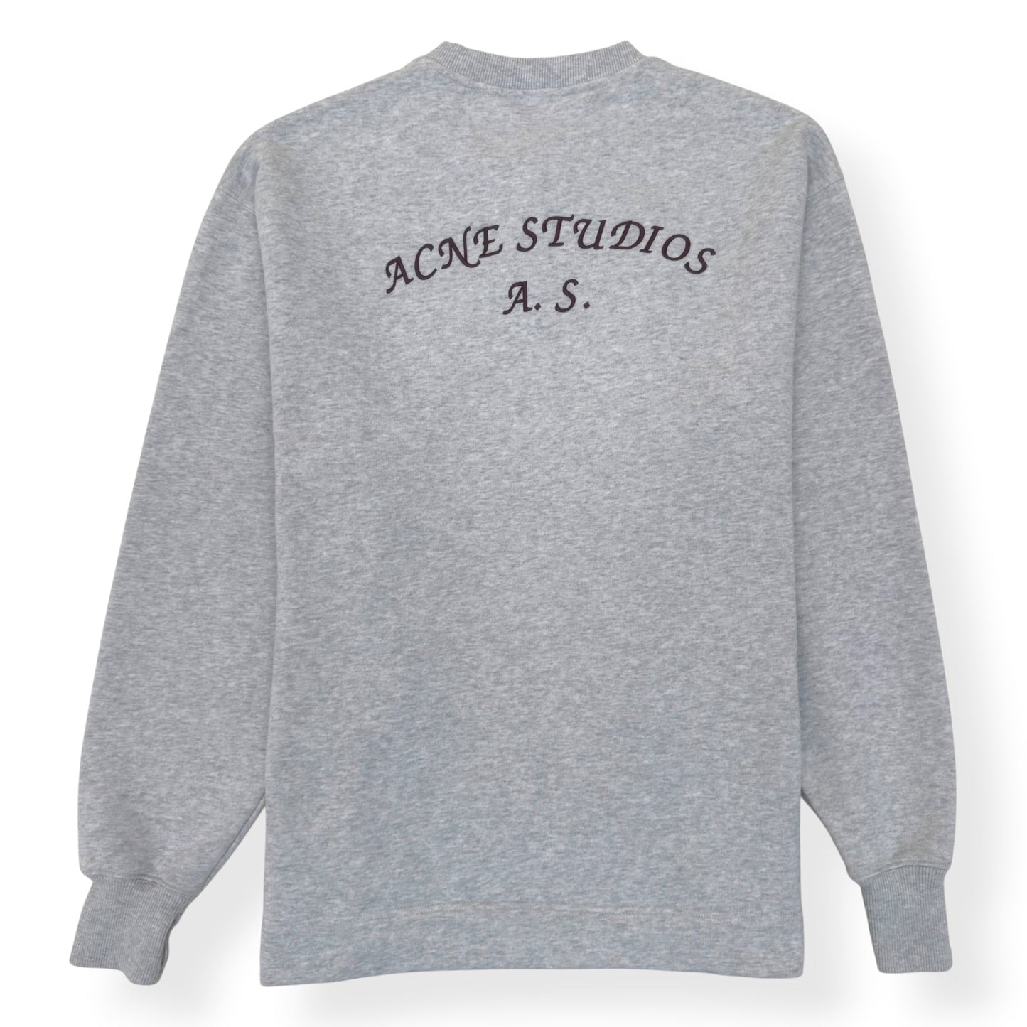 ACNE STUDIOS LOGO HENLEY SWEATSHIRT GREY L | Large, Grey