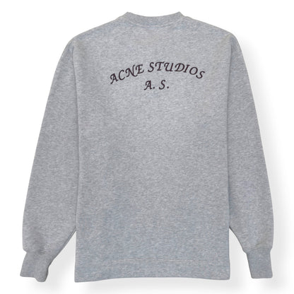 ACNE STUDIOS LOGO HENLEY SWEATSHIRT GREY L | Large, Grey
