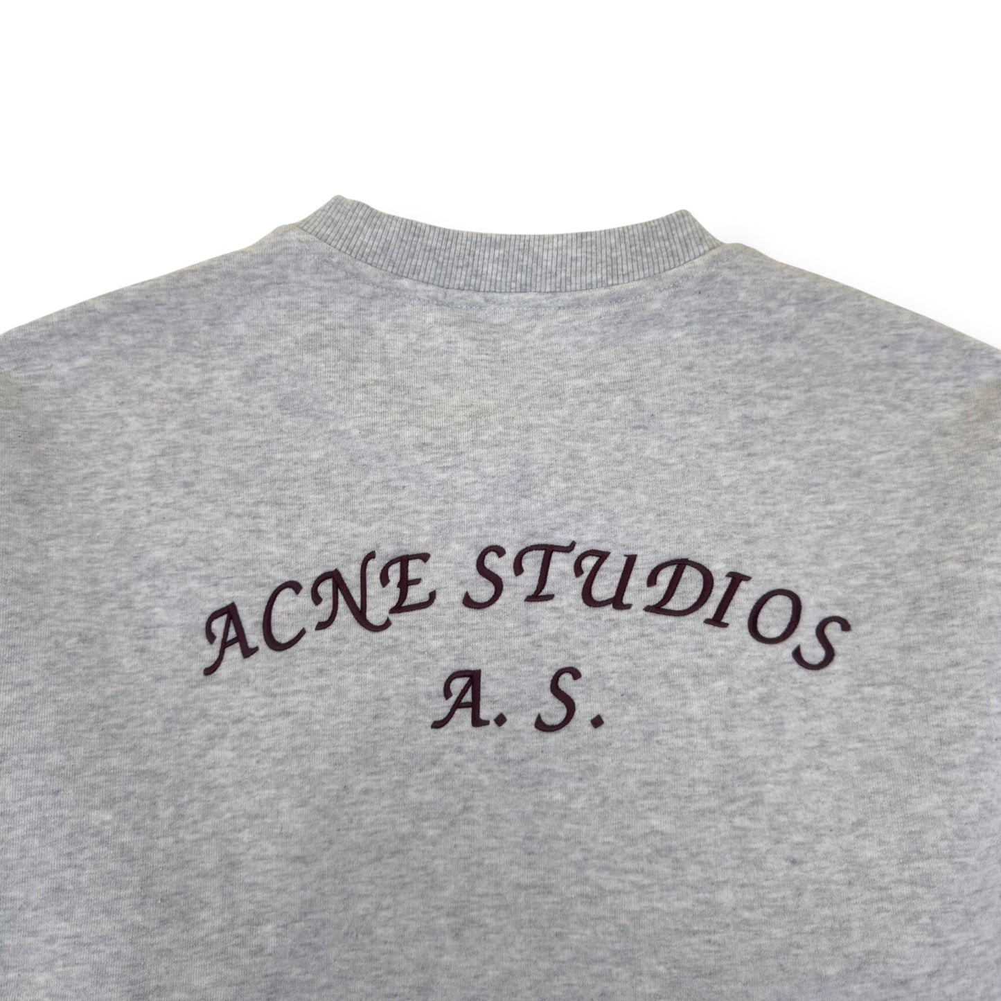 ACNE STUDIOS LOGO HENLEY SWEATSHIRT GREY L | Large, Grey