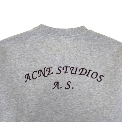 ACNE STUDIOS LOGO HENLEY SWEATSHIRT GREY L | Large, Grey
