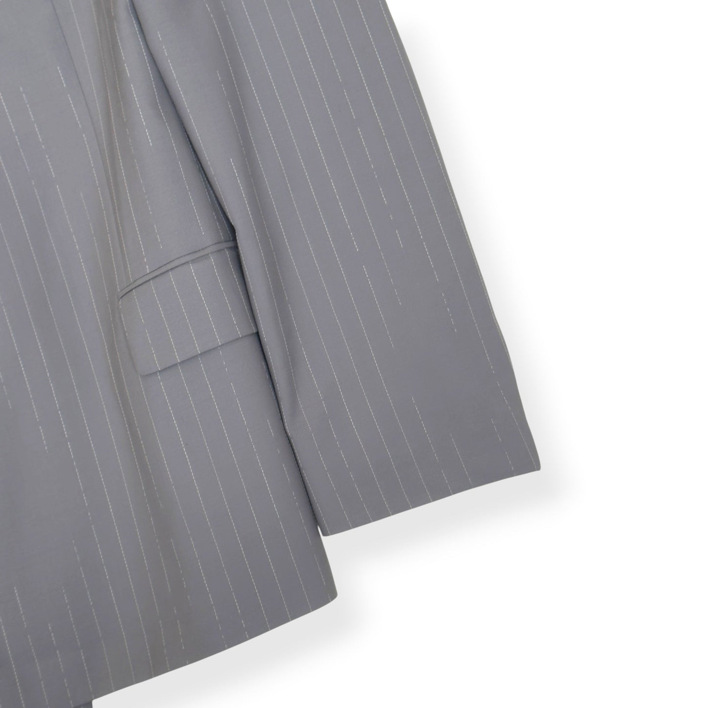BOSS EDITORIAL PINSTRIPE DOUBLE BREASTED BLAZER GREY 54 / XL | XL, Grey