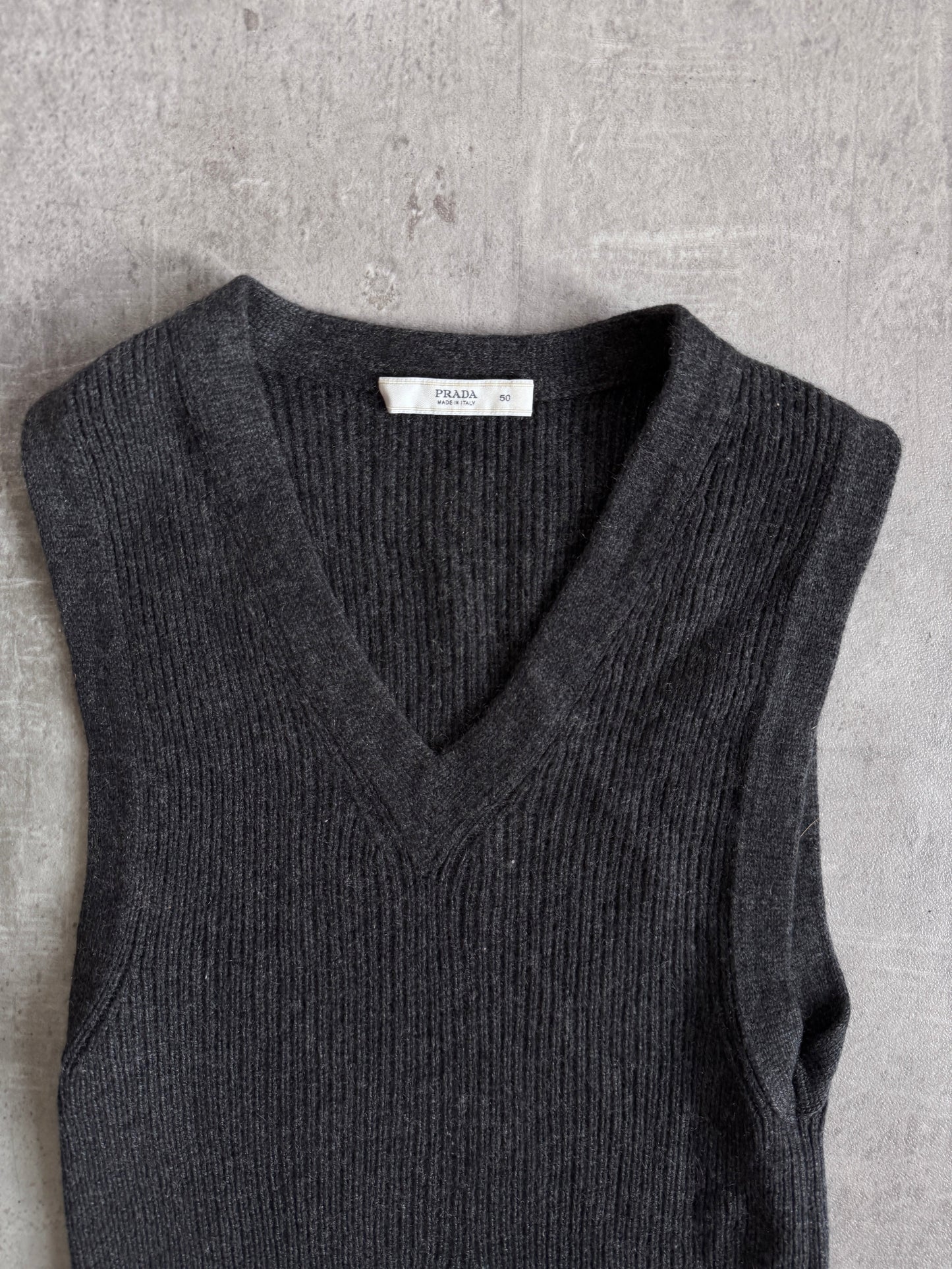 Prada Grey Cashmere Sweater Vest