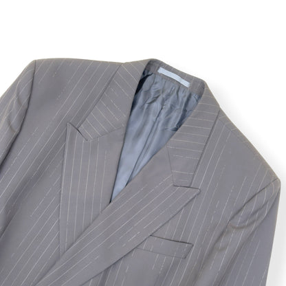 BOSS EDITORIAL PINSTRIPE DOUBLE BREASTED BLAZER GREY 54 / XL | XL, Grey