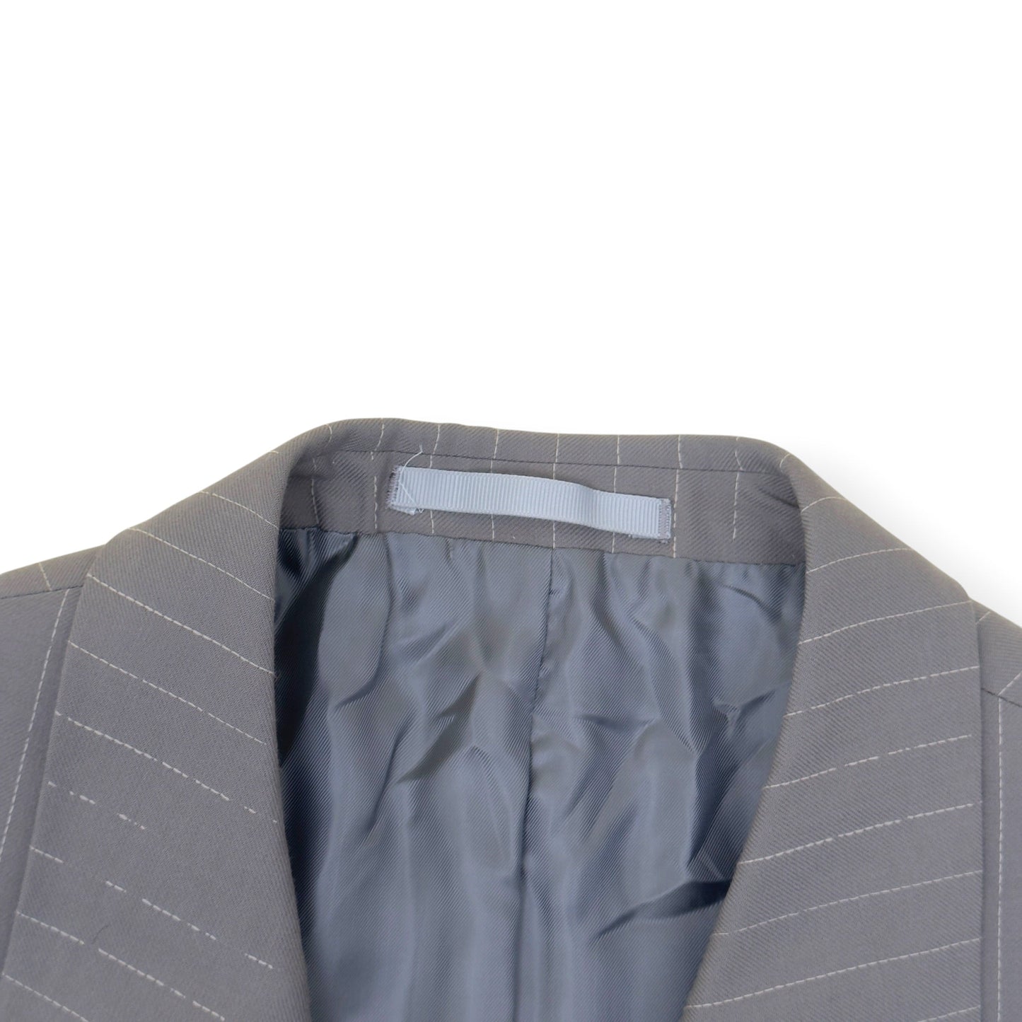 BOSS EDITORIAL PINSTRIPE DOUBLE BREASTED BLAZER GREY 54 / XL | XL, Grey