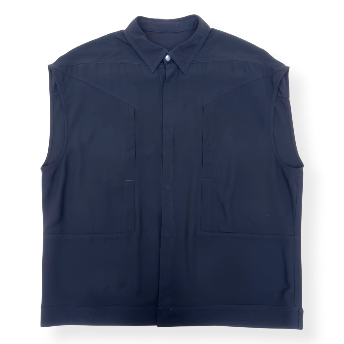 RICK OWENS SS25 HOLLYWOOD SLEEVELESS SHIRT VEST BLACK 52 / XL | XL, Black