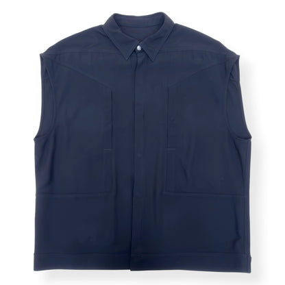 RICK OWENS SS25 HOLLYWOOD SLEEVELESS SHIRT VEST BLACK 52 / XL | XL, Black