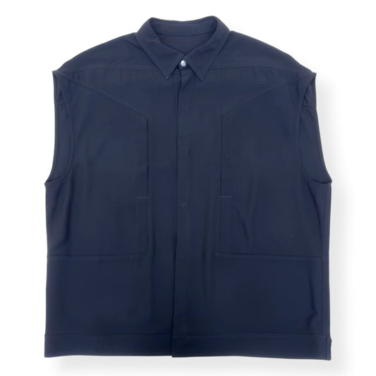 RICK OWENS SS25 HOLLYWOOD SLEEVELESS SHIRT VEST BLACK 52 / XL | XL, Black