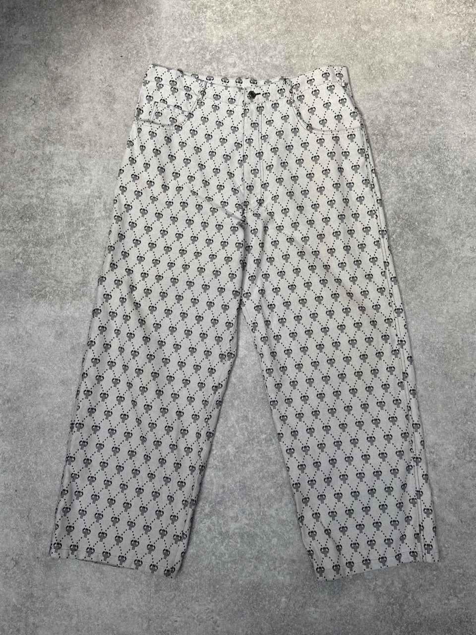 Pelle Pelle Logo Jacquard Baggy Jeans