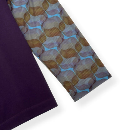 DRIES VAN NOTEN LAYERED PRINT LONG SLEEVE T-SHIRT PURPLE XL | XL, Purple