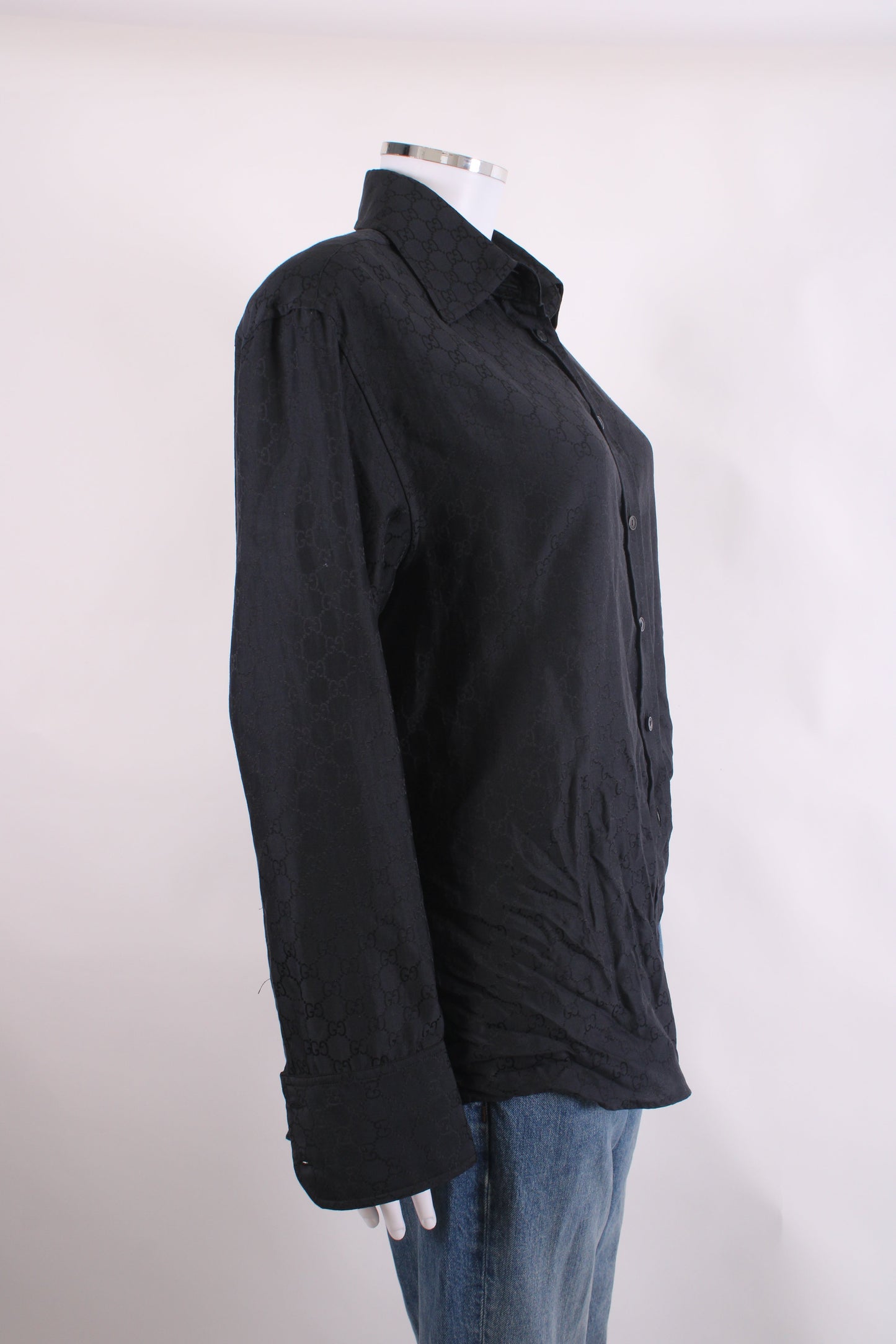 Gucci S/S 1998 Gucci by Tom Ford GG Monogram Shirt Black IT46 | O/S, Black