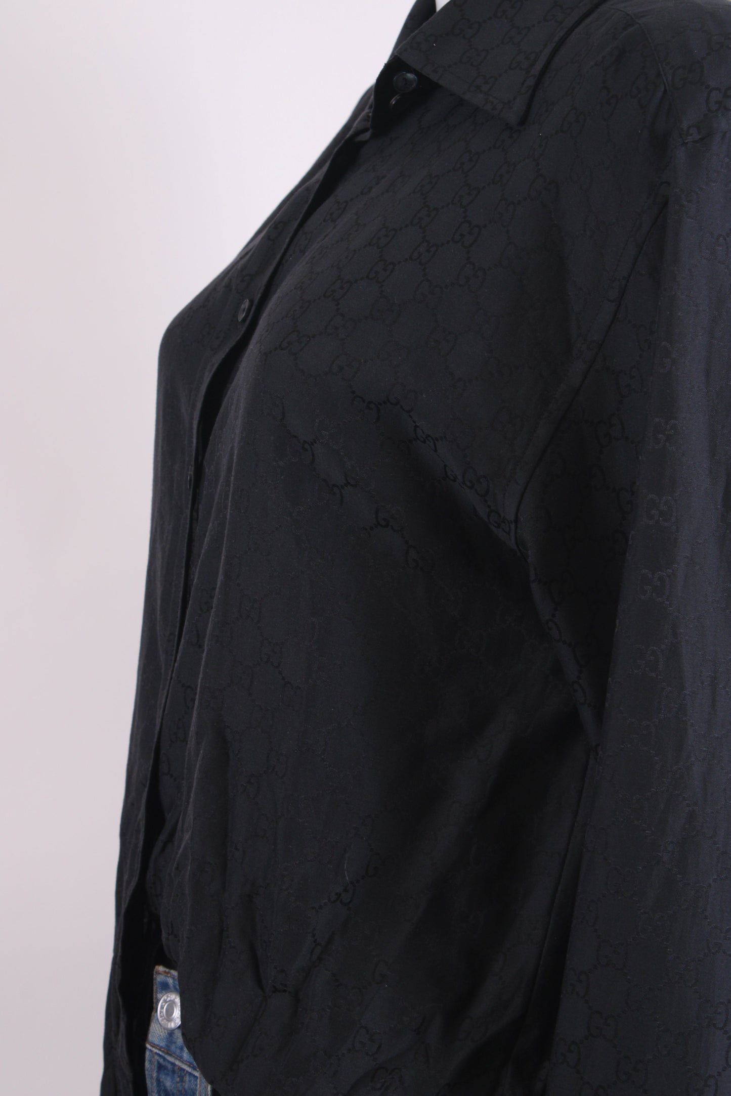 Gucci S/S 1998 Gucci by Tom Ford GG Monogram Shirt Black IT46 | O/S, Black