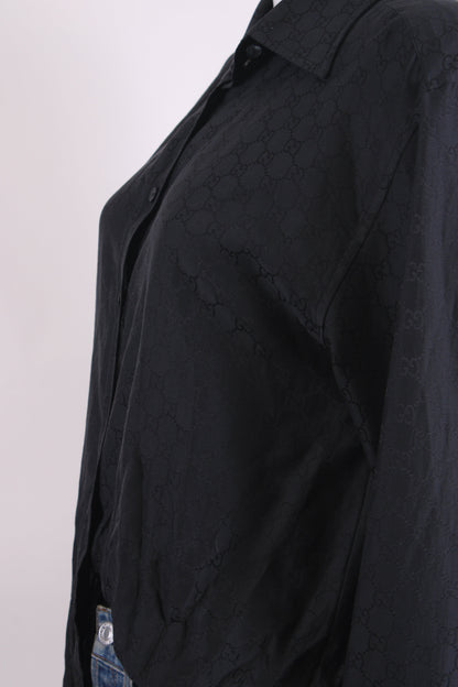 Gucci S/S 1998 Gucci by Tom Ford GG Monogram Shirt Black IT46 | O/S, Black