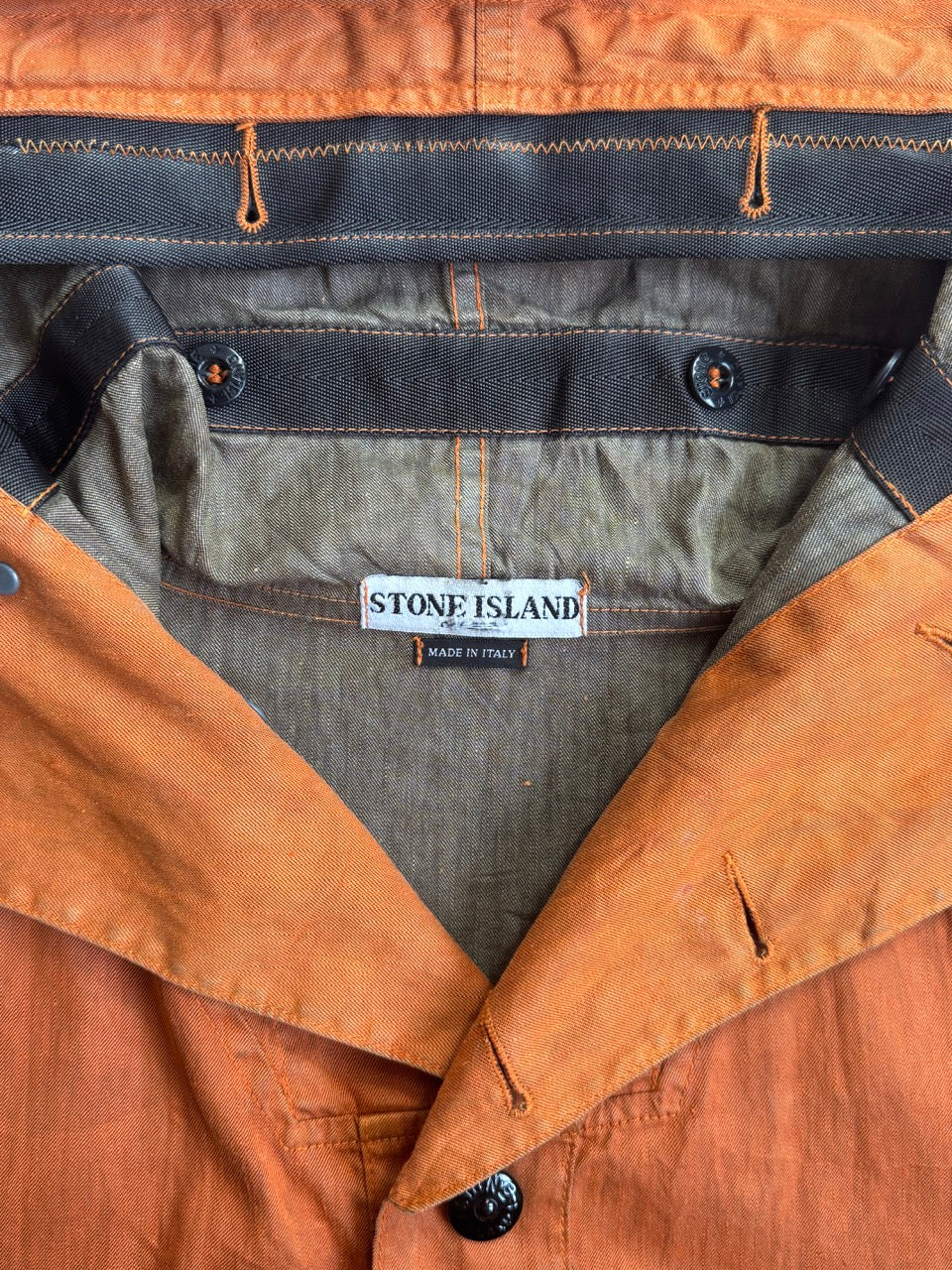 Stone Island S/S 2004 Orange Light Weight Button Up Jacket