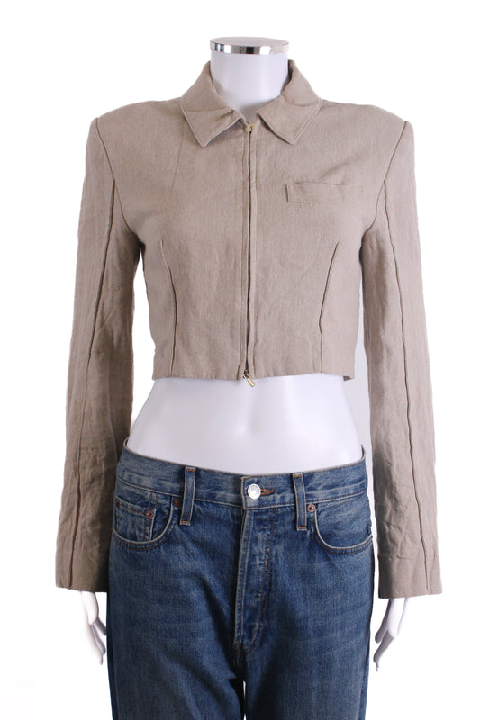 Jacquemus Cropped Blazer Beige 8 | O/S, Beige