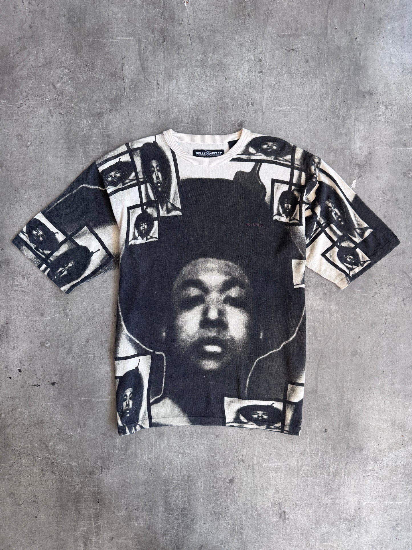 Pelle Pelle Marc Buchanan Face Graphic Print Knit Sweater | Extra Large, Multicoloured