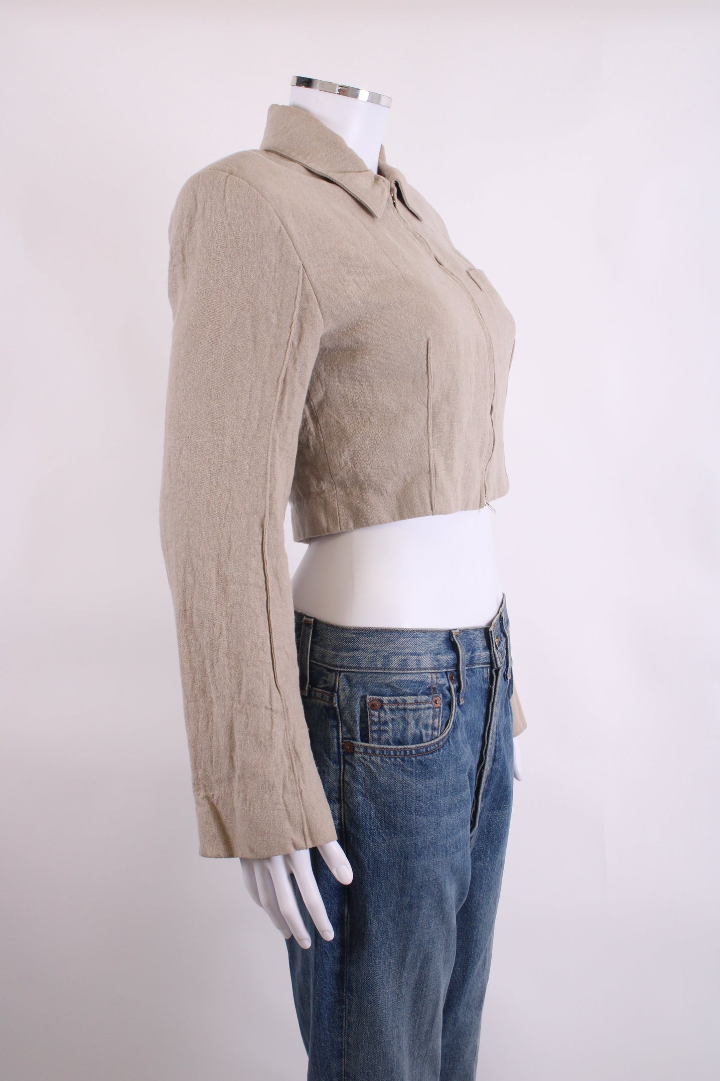 Jacquemus Cropped Blazer Beige 8 | O/S, Beige