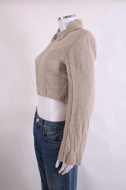 Jacquemus Cropped Blazer Beige 8 | O/S, Beige