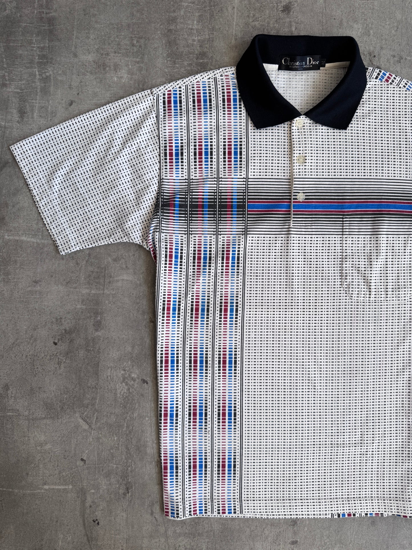 Christian Dior Boutique Graphic Print SS Polo Shirt | Medium, Multicoloured