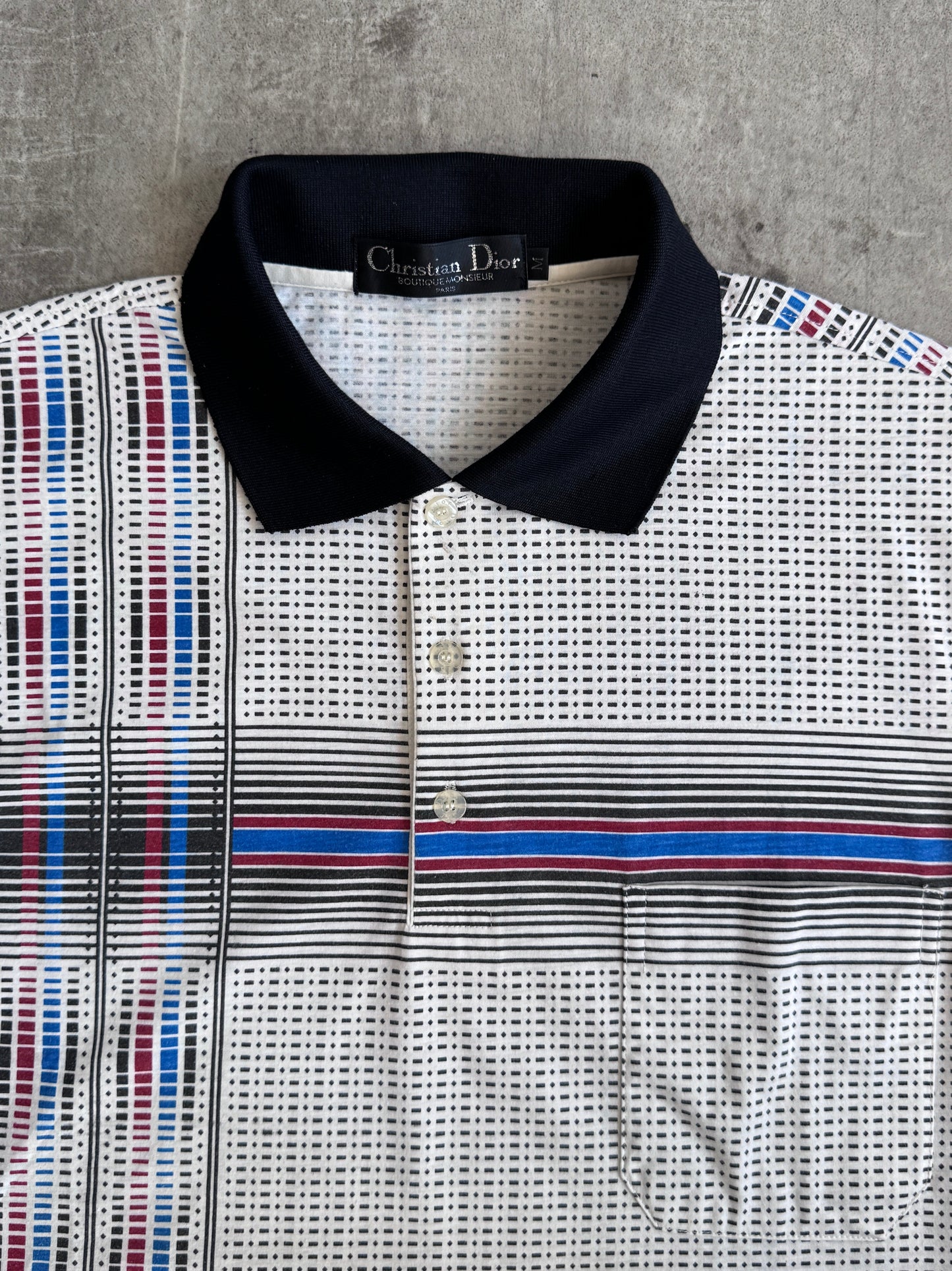Christian Dior Boutique Graphic Print SS Polo Shirt | Medium, Multicoloured