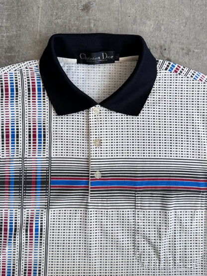 Christian Dior Boutique Graphic Print SS Polo Shirt | Medium, Multicoloured
