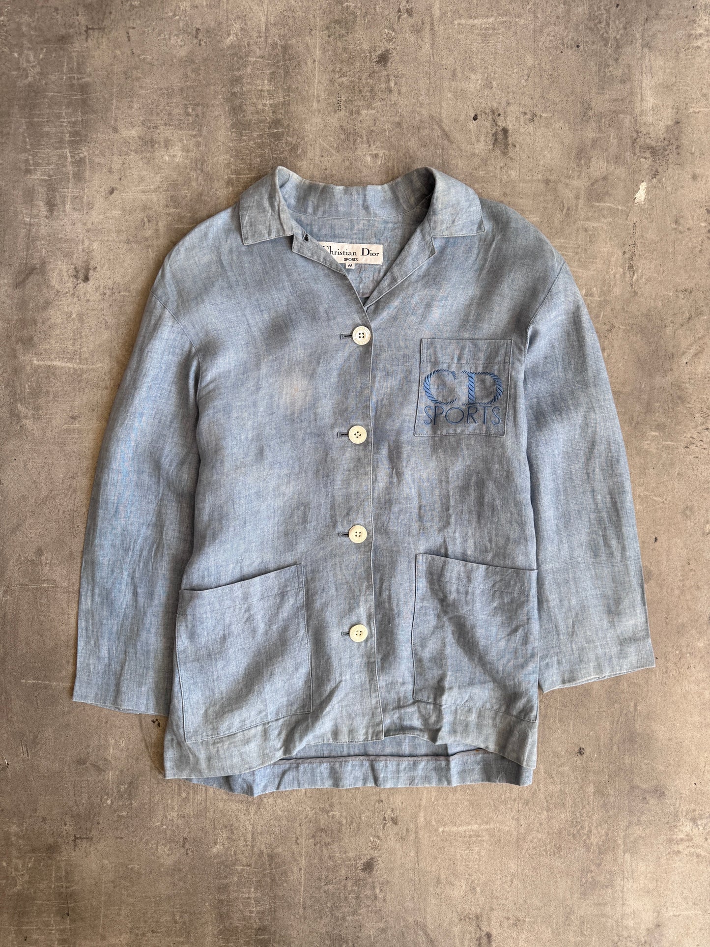 Christian Dior Sports Logo Patchpocket Light Linen Shirt | Medium, Multicoloured