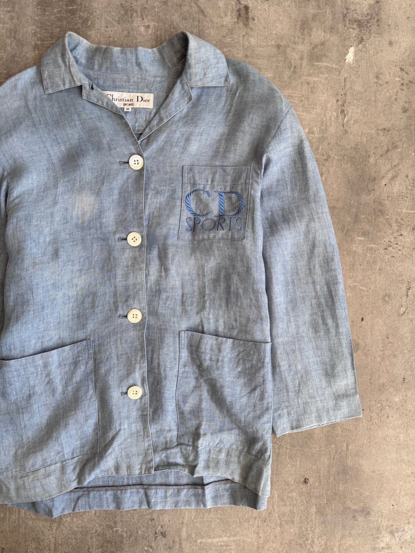 Christian Dior Sports Logo Patchpocket Light Linen Shirt | Medium, Multicoloured