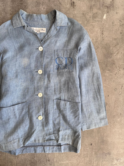 Christian Dior Sports Logo Patchpocket Light Linen Shirt | Medium, Multicoloured