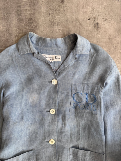 Christian Dior Sports Logo Patchpocket Light Linen Shirt | Medium, Multicoloured