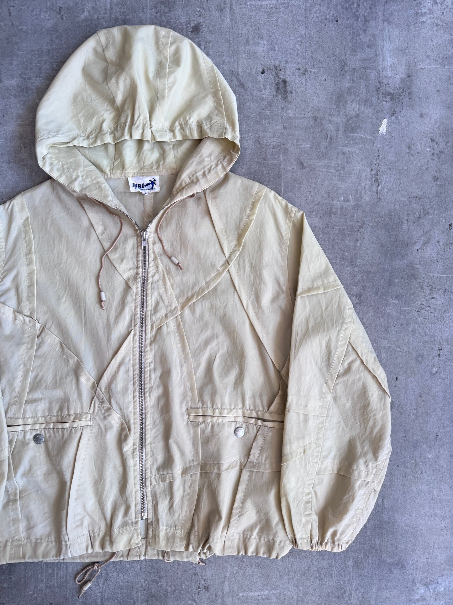 Hai Sporting Gear Issey Miyake Beige Panel Hooded Bomber Jacket | Medium, Multicoloured