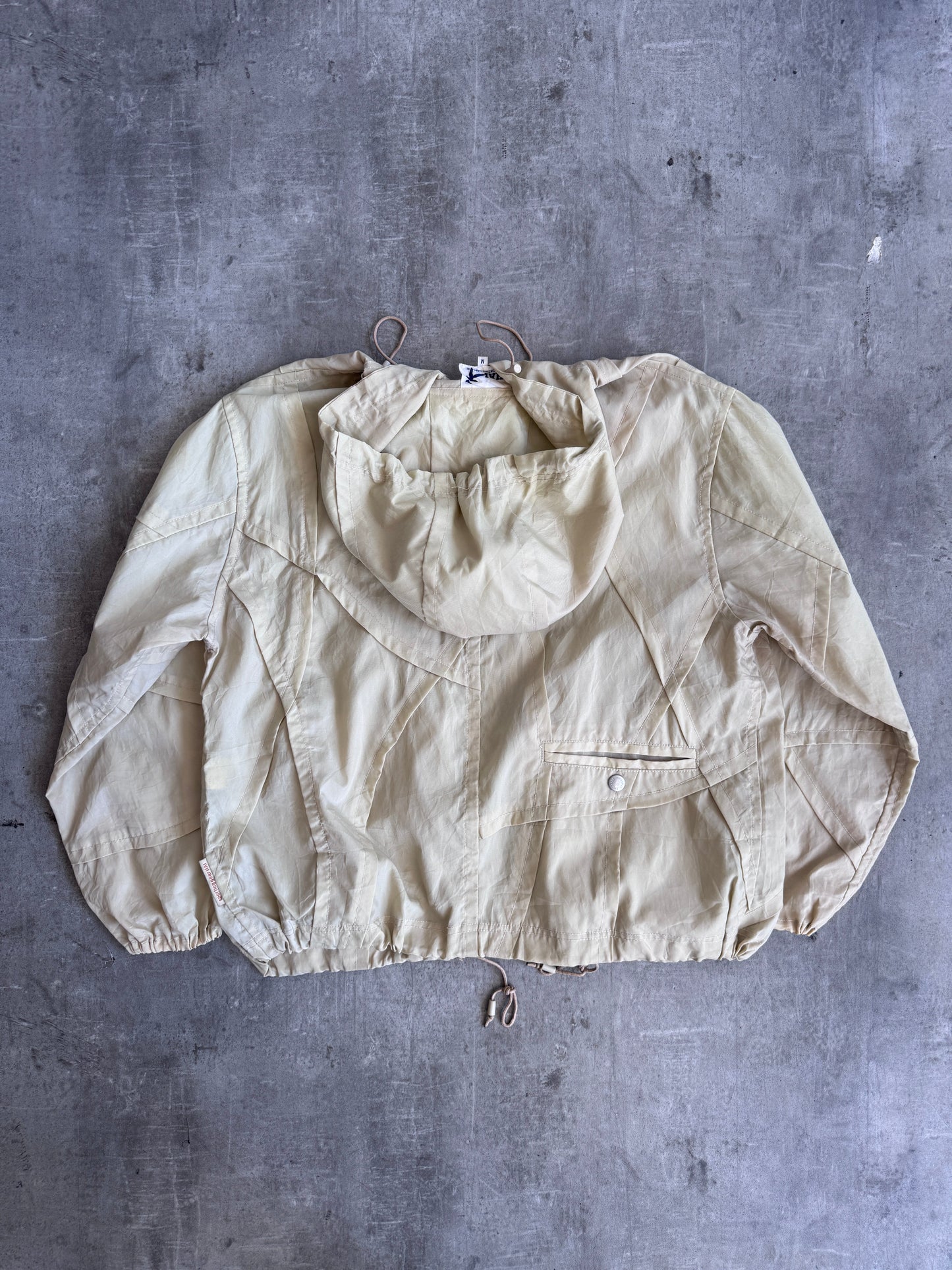 Hai Sporting Gear Issey Miyake Beige Panel Hooded Bomber Jacket | Medium, Multicoloured