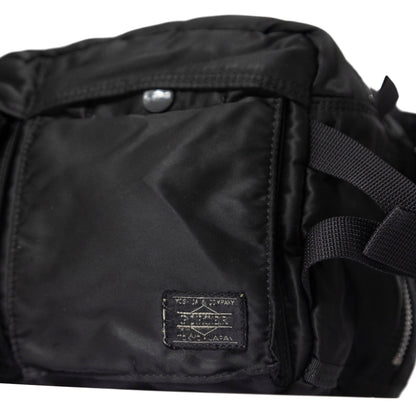 Head Porter Yoshida Black Double Pocket Crossbody Bag