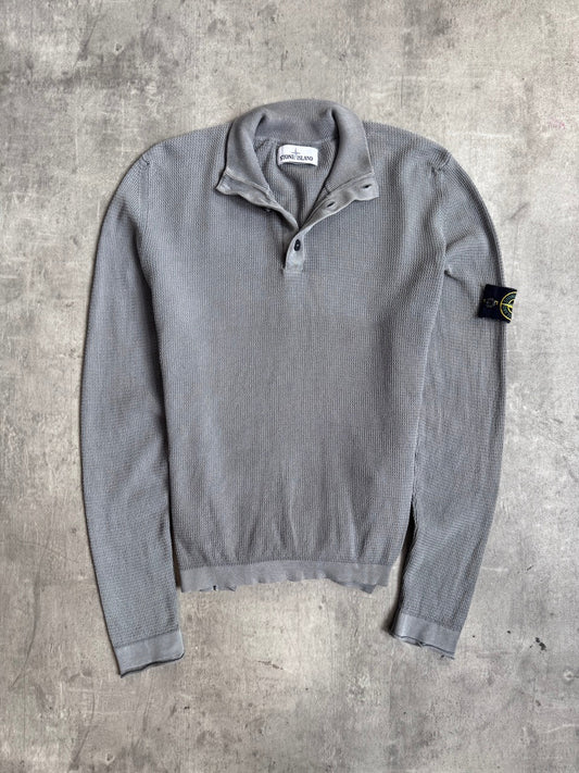 S/S 2016 Stone Island Grey Light Waffle Knit Sweater