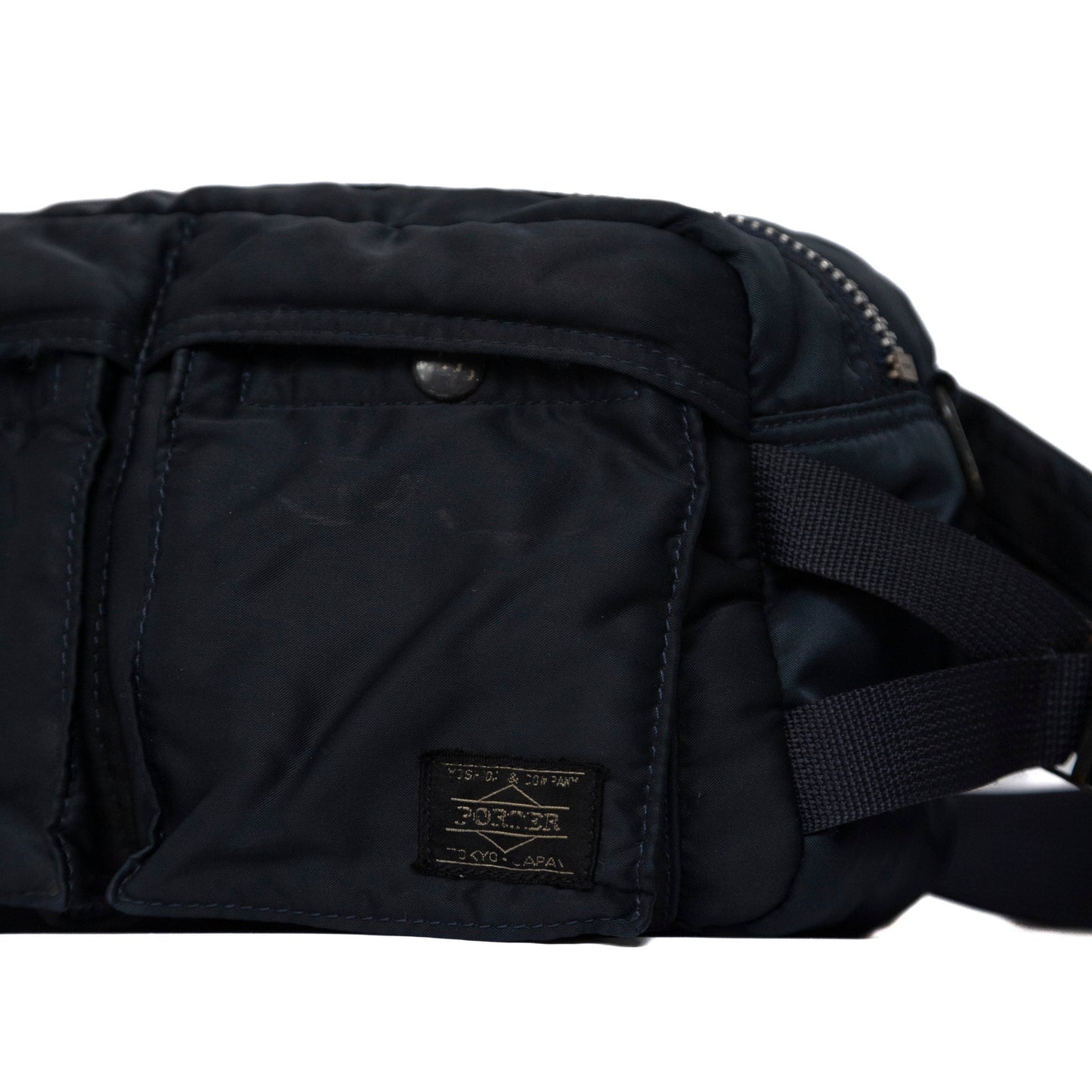 Head Porter Yoshida Faded Black Double Pocket Crossbody Bag