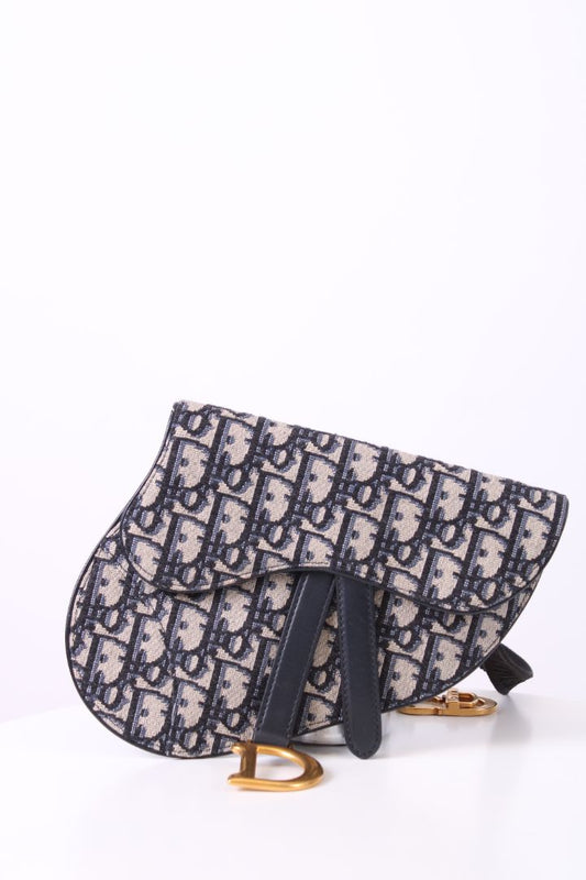 Dior Monogram Saddle Waist Bag Beige/ Navy | O/S, Beige