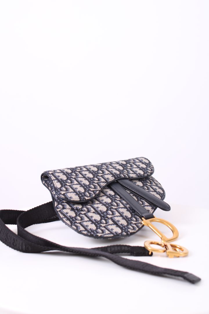 Dior Monogram Saddle Waist Bag Beige/ Navy | O/S, Beige