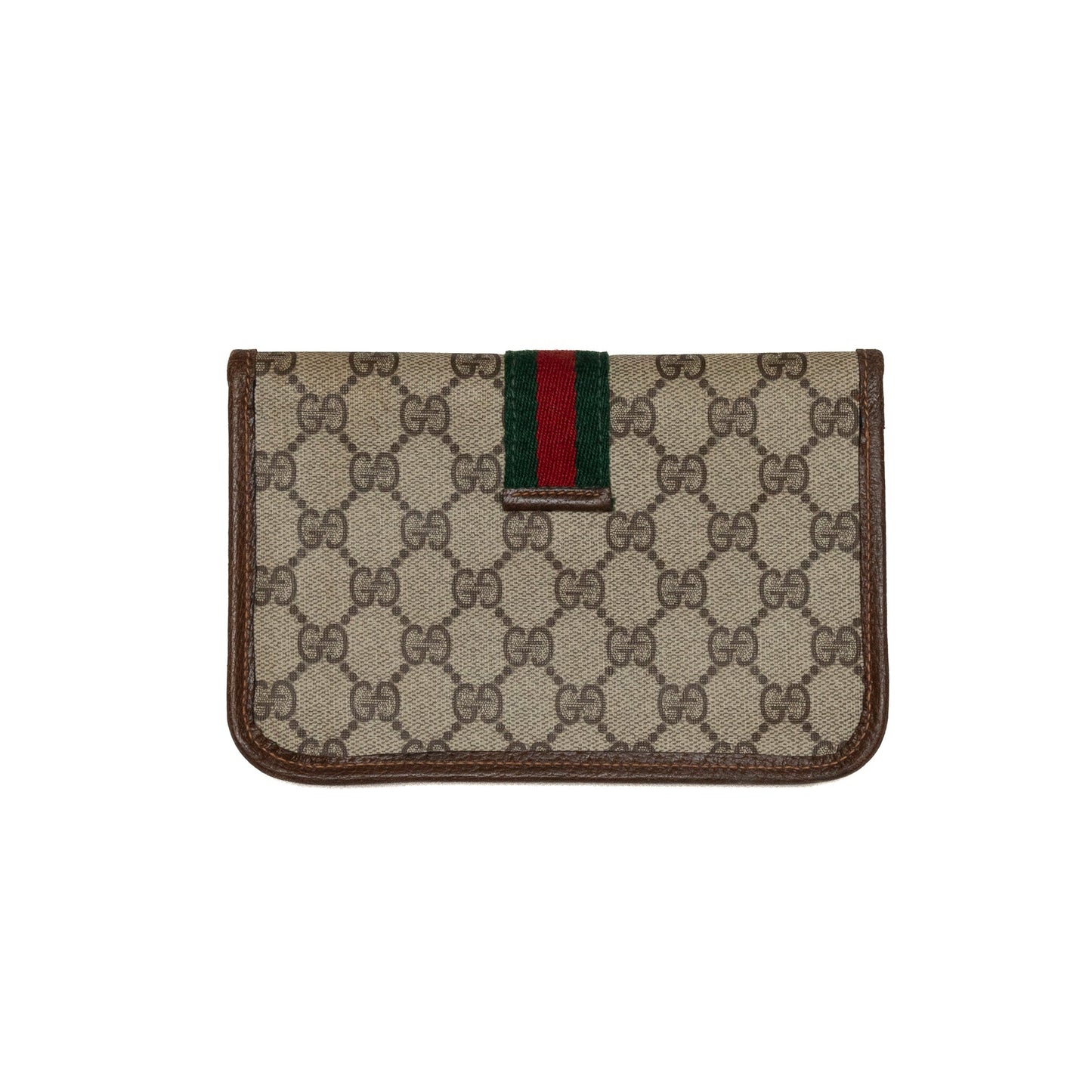 Gucci Monogram Leather Pouch with Detail Stripe