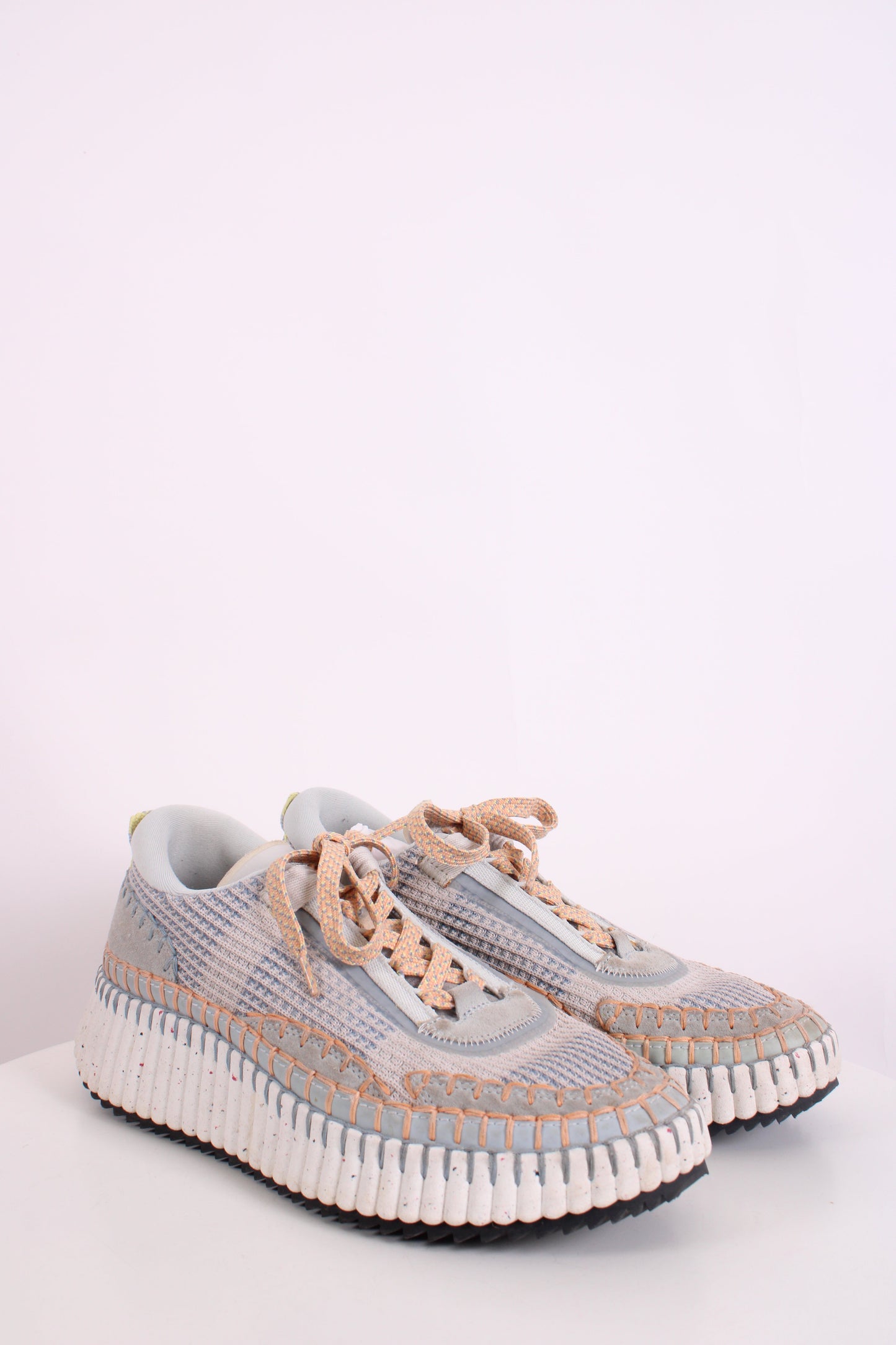 Chloe Nama Stitch Trainers Blue/ Orange 39 | O/S, Blue