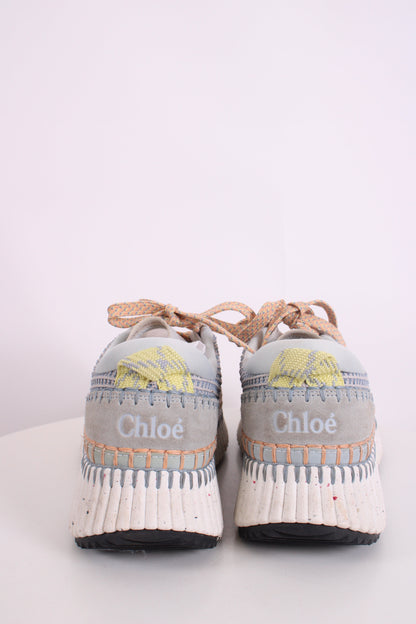 Chloe Nama Stitch Trainers Blue/ Orange 39 | O/S, Blue