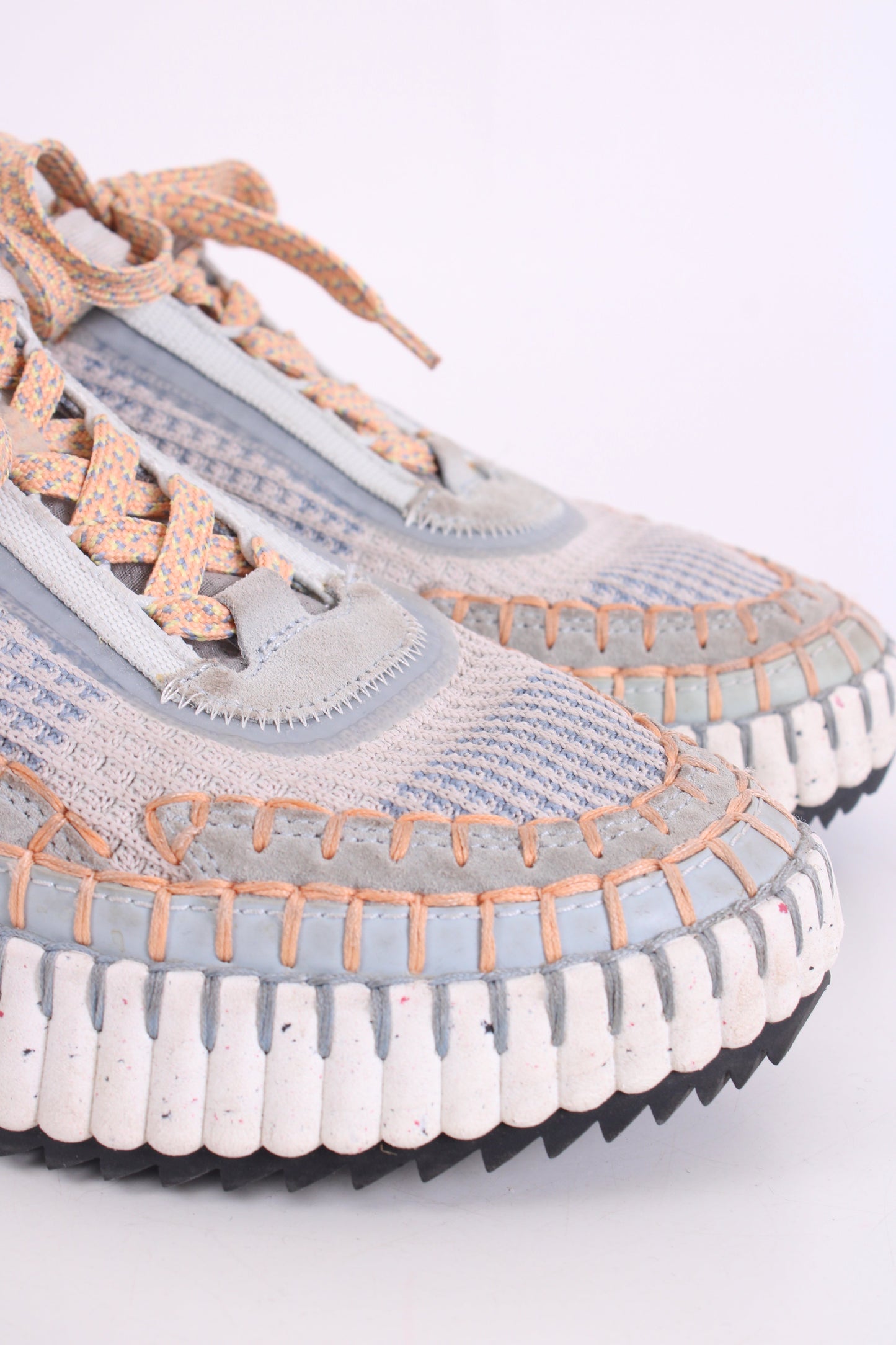 Chloe Nama Stitch Trainers Blue/ Orange 39 | O/S, Blue