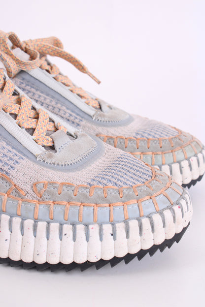 Chloe Nama Stitch Trainers Blue/ Orange 39 | O/S, Blue