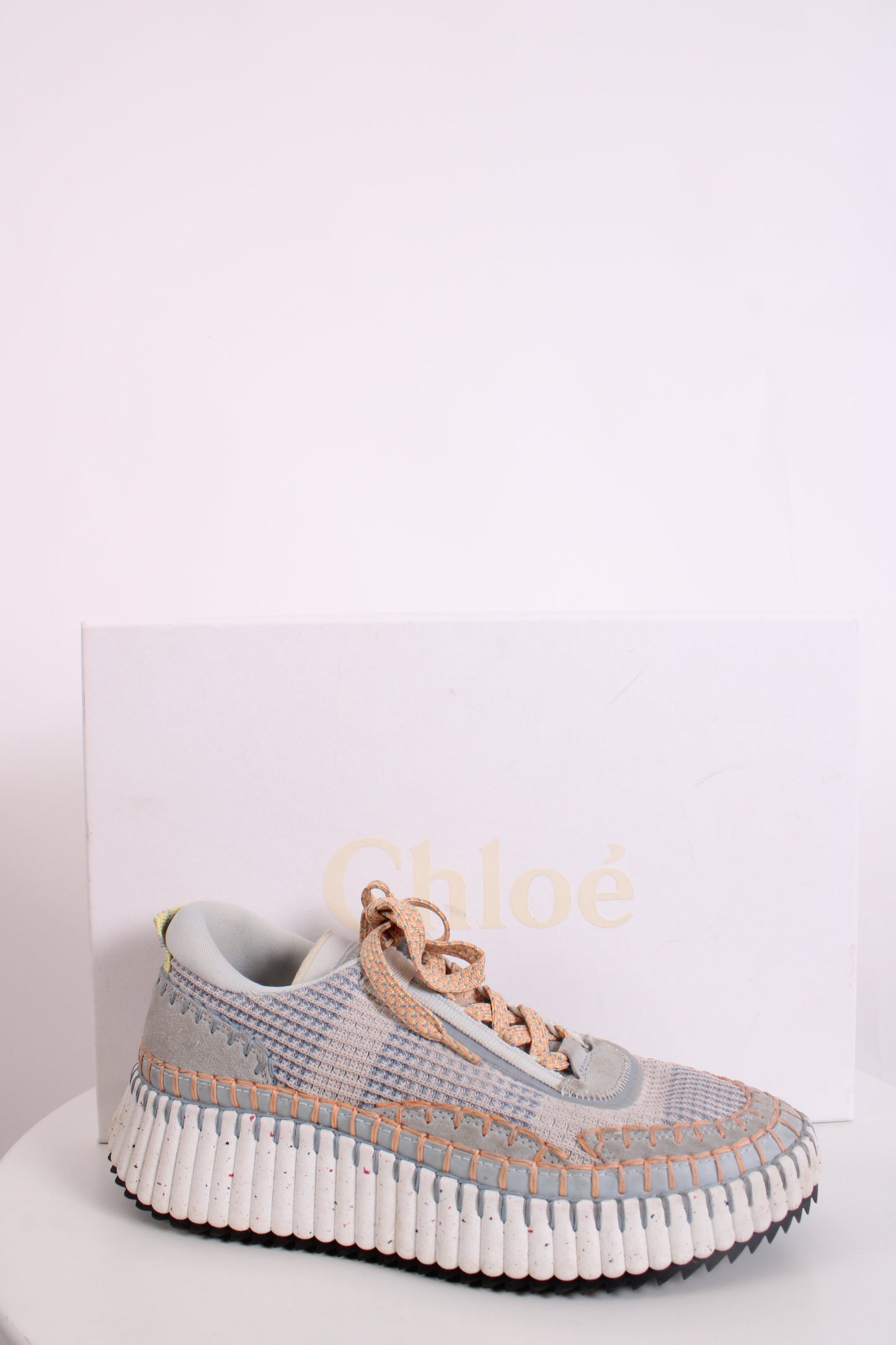 Chloe Nama Stitch Trainers Blue/ Orange 39 | O/S, Blue