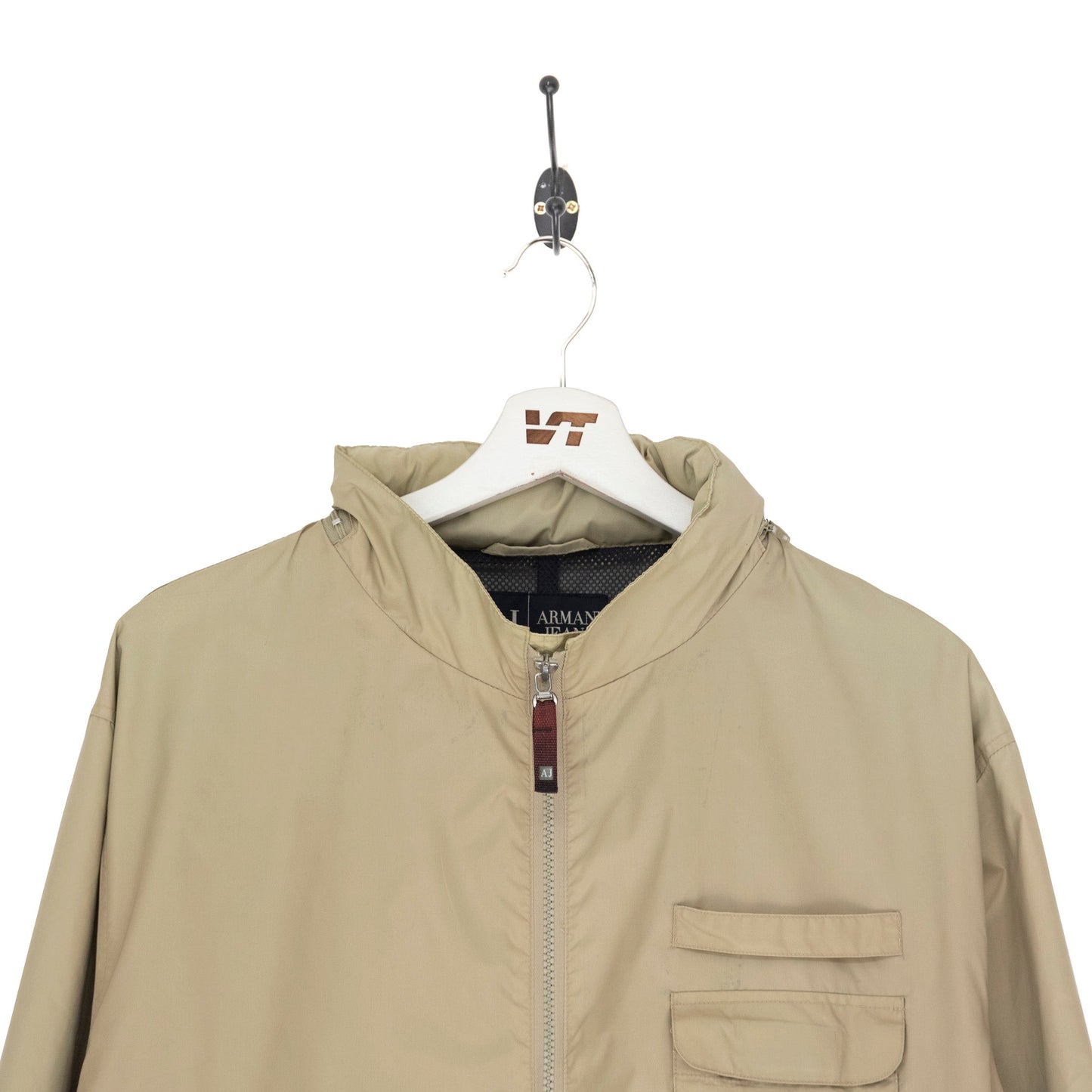 Armani Jeans Beige Waist Toggle Technical Jacket