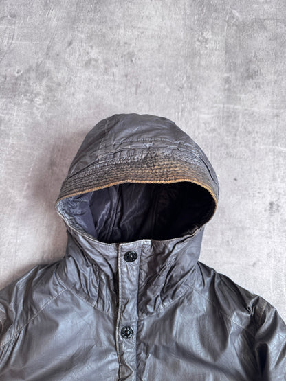 A/W 14' Stone Island Mussola Gommata Navy Reflective Nylon Hooded Bomber