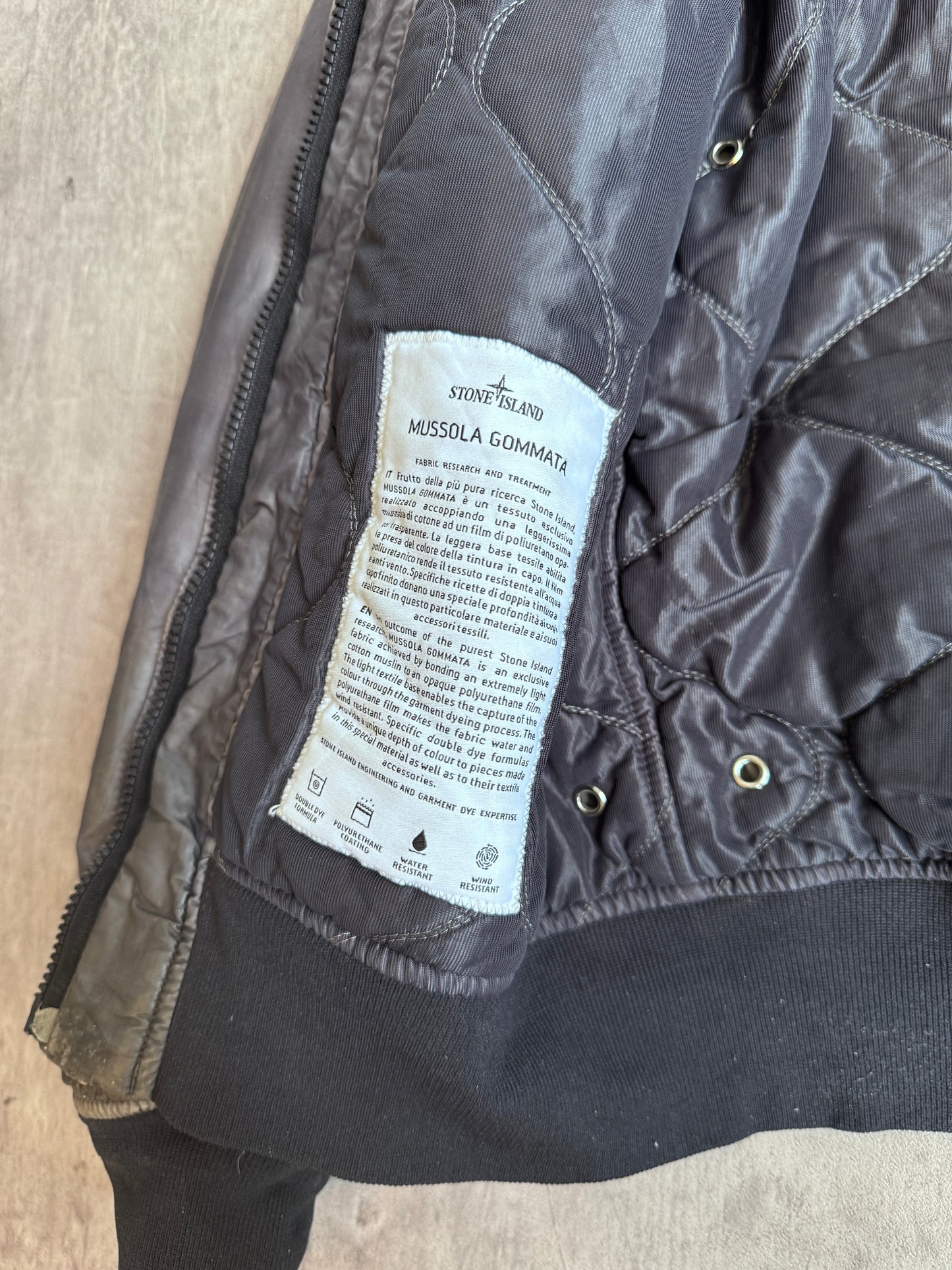 A/W 14' Stone Island Mussola Gommata Navy Reflective Nylon Hooded Bomber