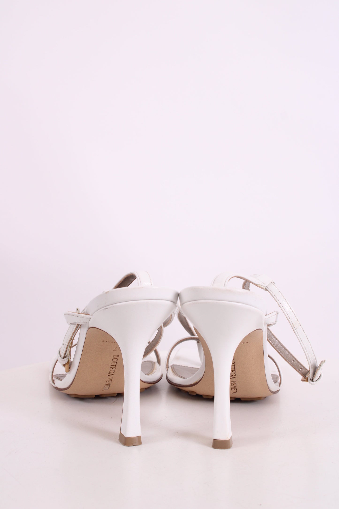 Bottega Veneta Strappy Square Toe Heels White 37 | O/S, White