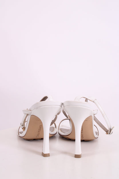 Bottega Veneta Strappy Square Toe Heels White 37 | O/S, White