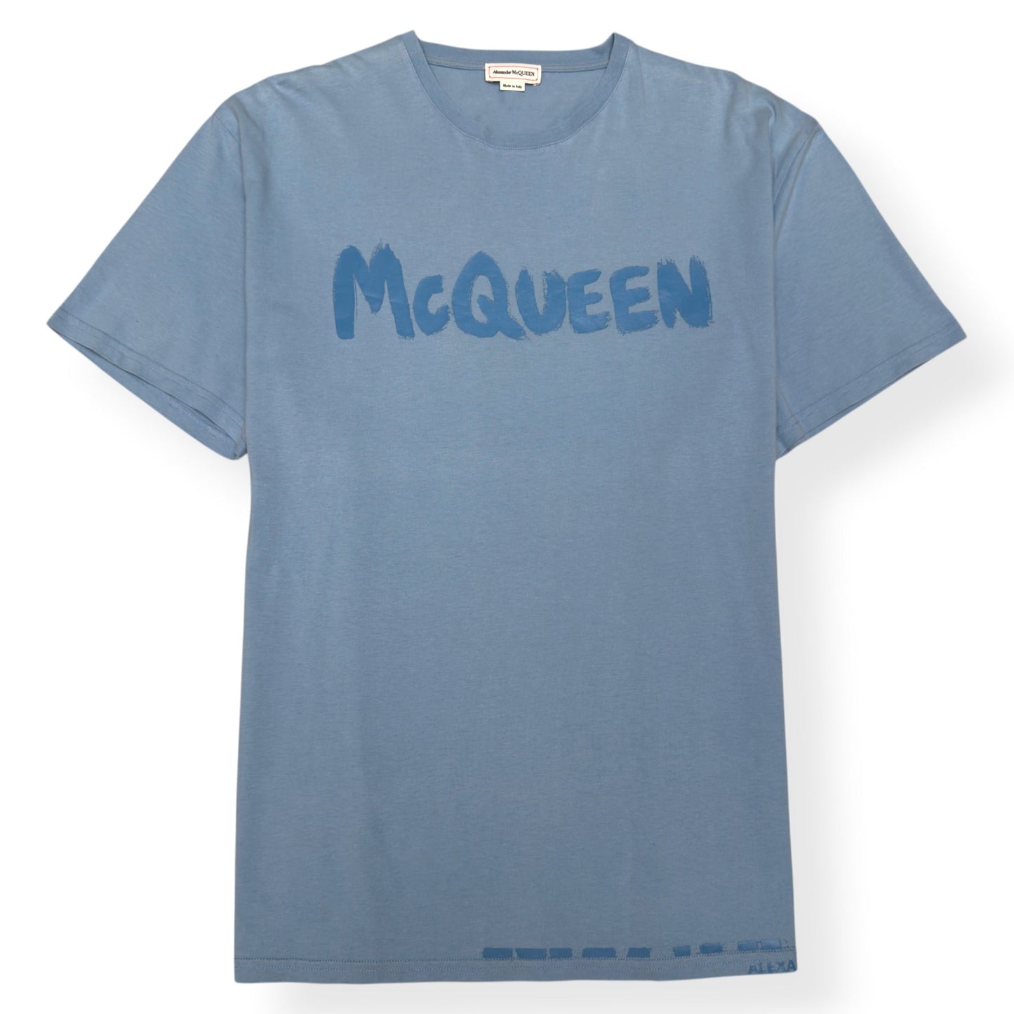 ALEXANDER MCQUEEN GRAFFITI LOGO T-SHIRT BLUE XL | XL, Blue